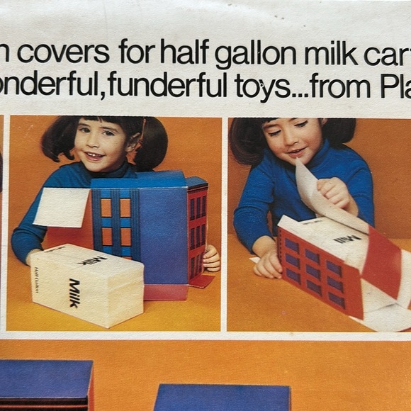 Vintage 70s Fun Covers Trucks & Downtown Milk Juice Carton Kids Craft DIY Kits - Picture 8 of 13